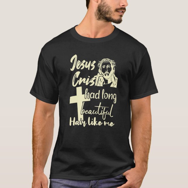 Camiseta Homem com cabelo longo   (Frente)