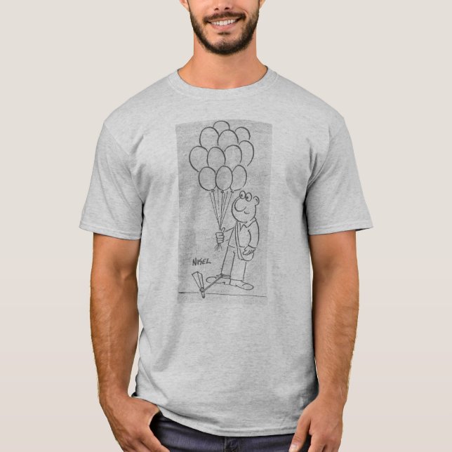 Camiseta Homem com Cartoon Balões (Frente)