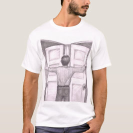 Camiseta Homem com Dificuldade para Decidir por Qual Porta
