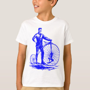 Camiseta Homem com Farthing da moeda de um centavo - azul