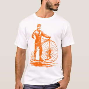Camiseta Homem com Penny Farthing - Orange