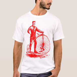 Camiseta Homem com Penny Farthing - Vermelho