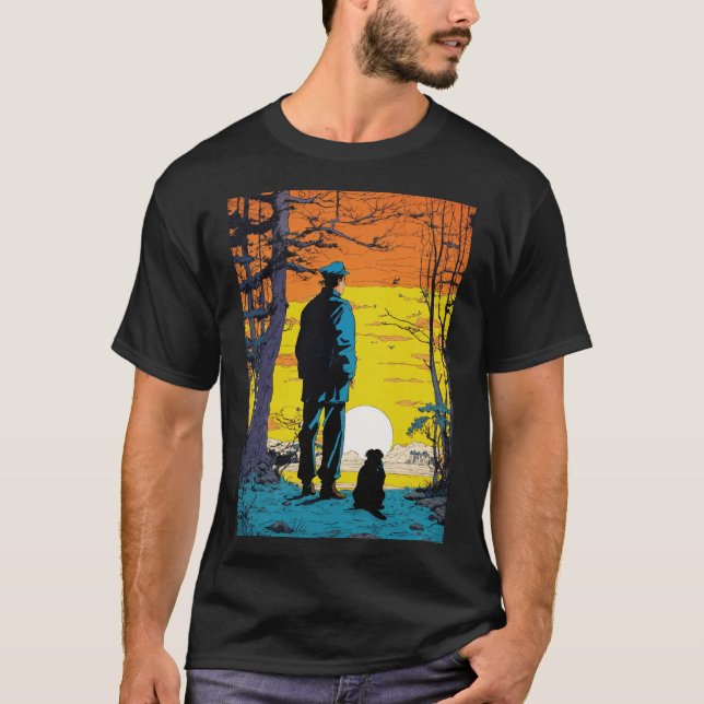 Camiseta Homem com T-Shirt de cão (Frente)