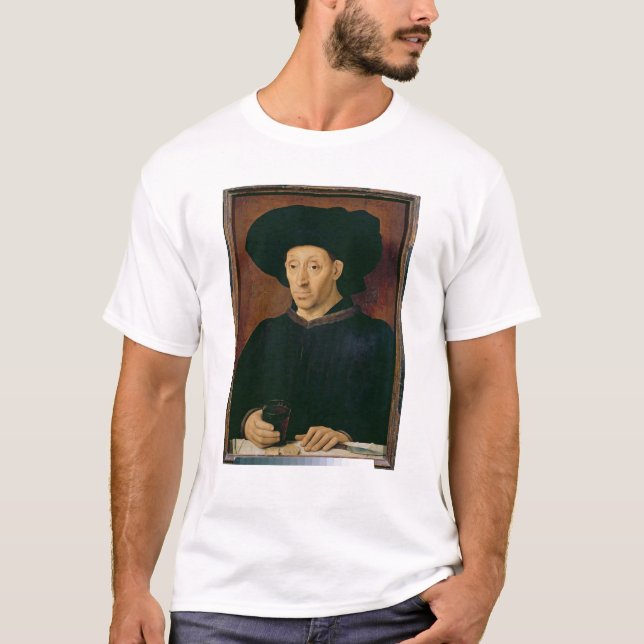 Camiseta Homem com um vidro do vinho (Frente)
