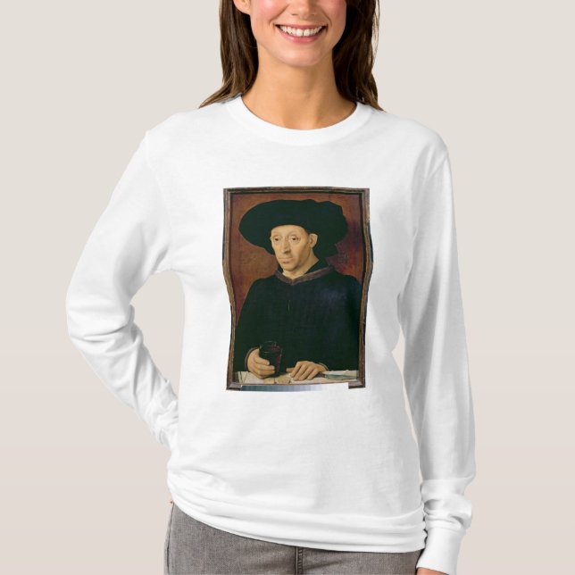 Camiseta Homem com um vidro do vinho (Frente)