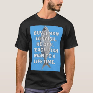 Camiseta Homem Come Peixe Engraçado