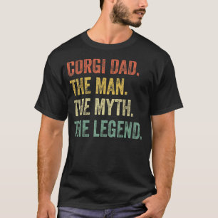 Camiseta Homem Corgi Retro Corgi Pai O Homem Mito Melhor Co