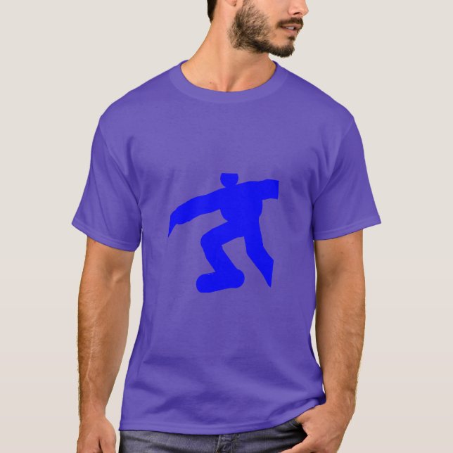 Camiseta Homem Correndo Azul Roxo (Frente)