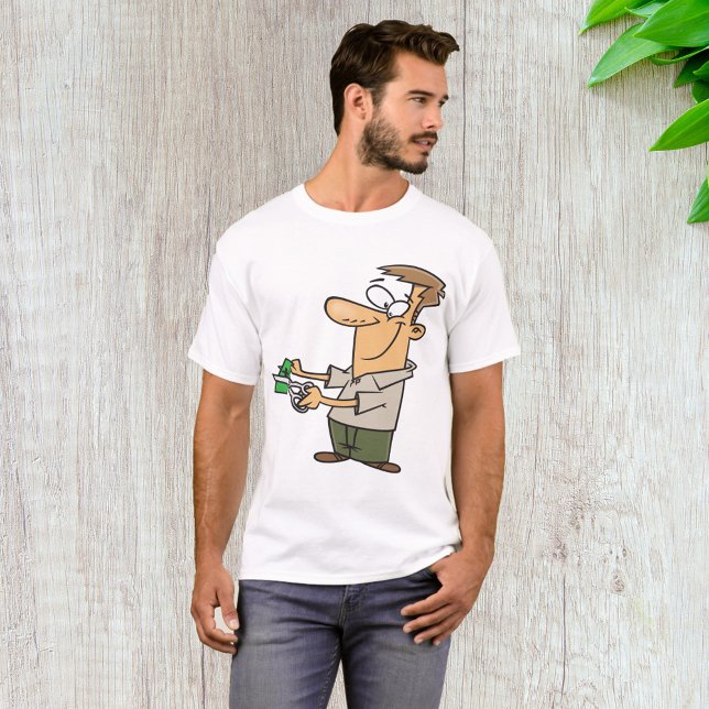 Camiseta Homem Cortando T-Shirt Dinheiro (Criador carregado)