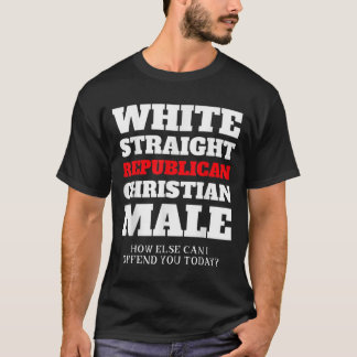 Camiseta Homem Cristão Republicano Hetero Branco