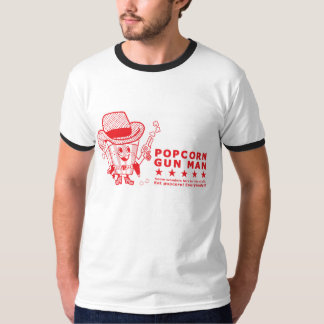 Camiseta homem da arma da pipoca