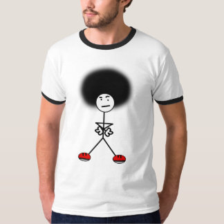 Camiseta Homem da vara com um Afro