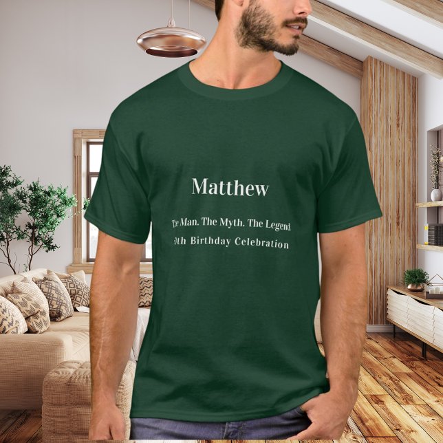 Camiseta Homem de aniversário mito lenda nome divertido ver (Criador carregado)