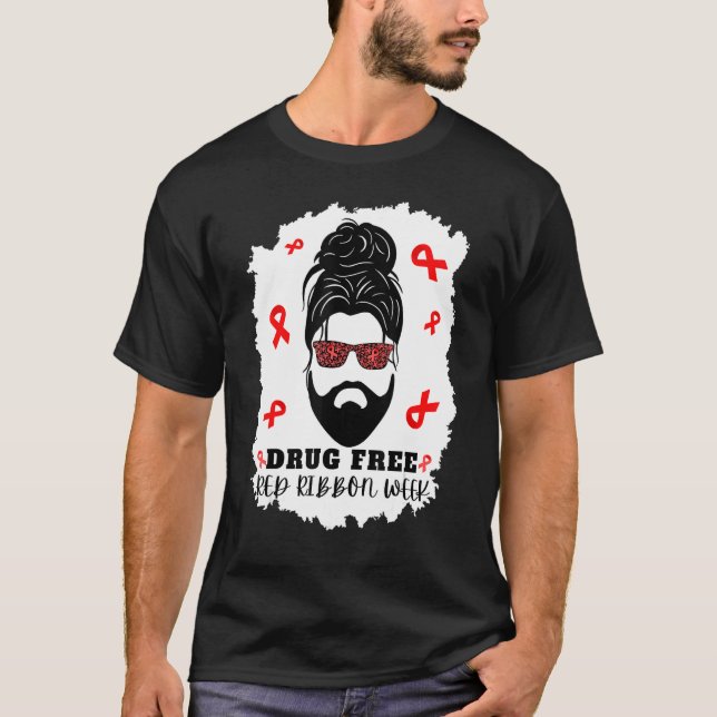 Camiseta Homem de Arma Sem Drogas da Fita Vermelha Semana M (Frente)