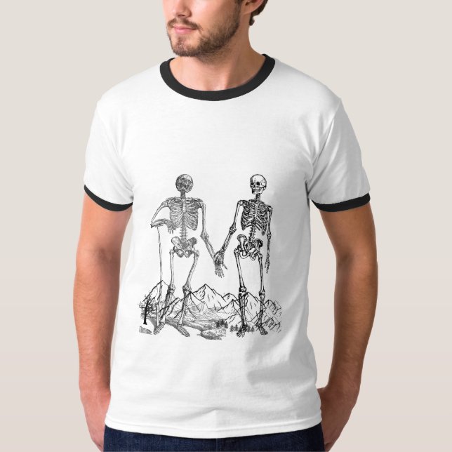 Camiseta Homem de Arte Esqueleto (Frente)