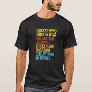 Camiseta Homem de Asa de Frango Cachorro Quente e Bologna