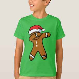 Camiseta Homem de Biscoito de Gengibre Dabbing Natal Dança 