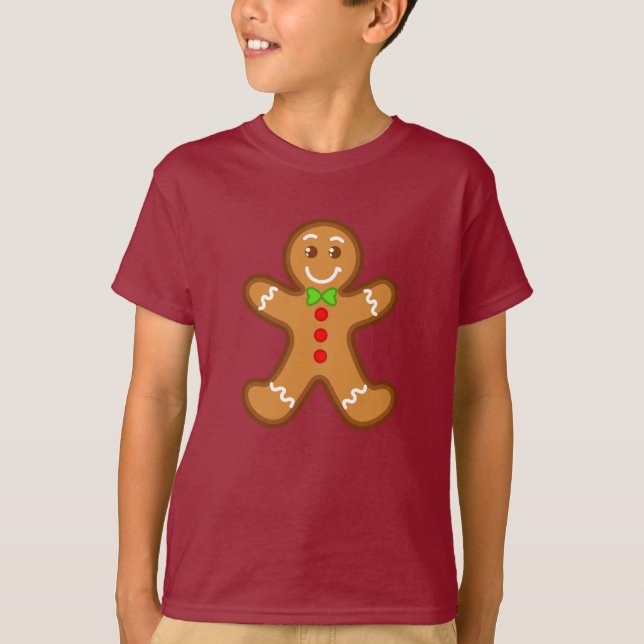 Camiseta homem de biscoito de gengibre doce de Natal (Frente)