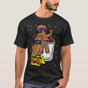 Camiseta Homem de Biscoito de Gengibre Relaxando Natal Dive