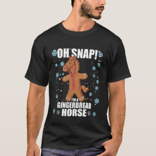 Camiseta Homem de Biscoito de Natal Cavalo Oh Puxa