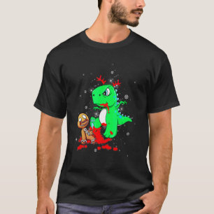Camiseta Homem de Biscoito Dinosaurio Natal Meninos Homens 
