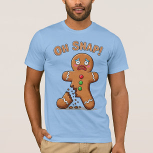 Camiseta Homem de Biscoito Finalmente Quebrou Natal Engraça