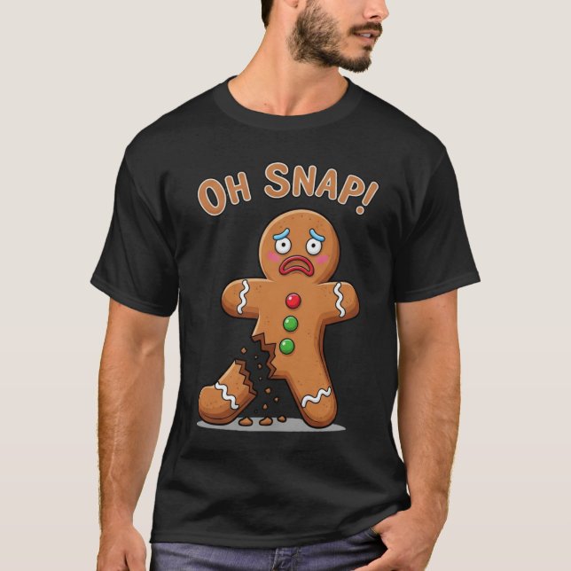Camiseta Homem de Biscoito Finalmente Surta Natal Divertido (Frente)