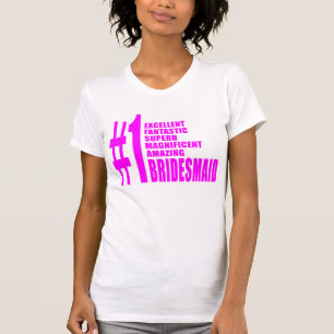 Camiseta Homem de Bridesmaids Moderno Rosa : Bridesmaid Núm