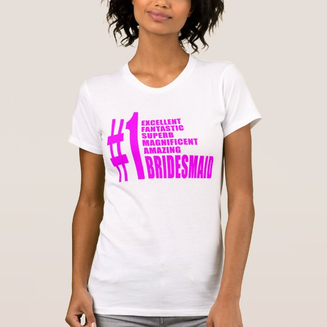 Camiseta Homem de Bridesmaids Moderno Rosa : Bridesmaid Núm (Frente)