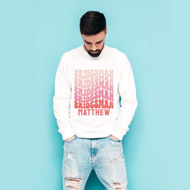 Camiseta Homem de Bridesman Pink, um retrato feminino moder (Criador carregado)