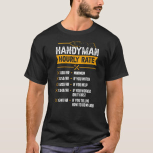Camiseta Homem de Carpinteiro Humor de Taxa Horária Handyma