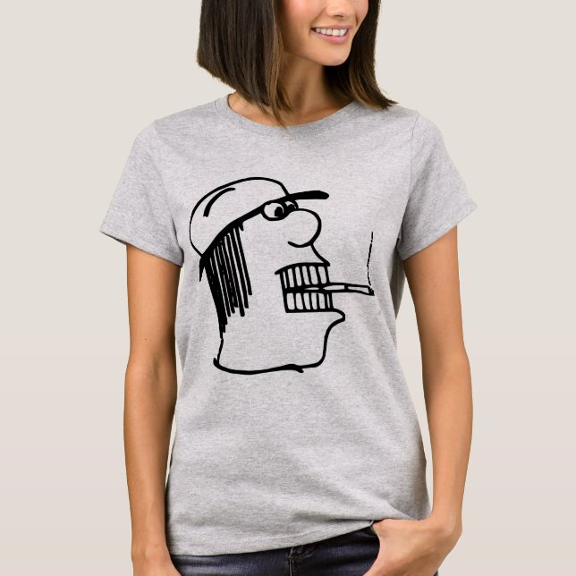 Camiseta Homem de Cartoon com Charuto (Frente)