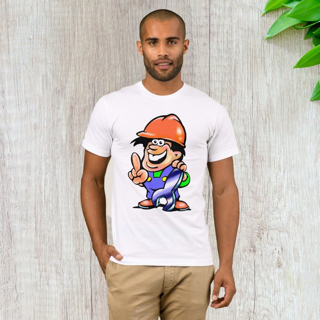 Camiseta Homem De Cartoon Em Um Duro Que Mama T-Shirt (Criador carregado)