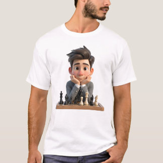 Camiseta Homem de desenho animado 3D pensando