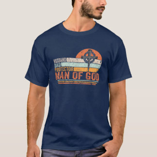 Camiseta Homem de Deus Defensor do Pai Marido Pai Cristão