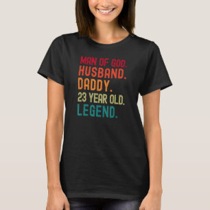 Camiseta Homem de Deus Marido Pai 23º aniversário Pai Vinta