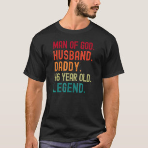 Camiseta Homem de Deus Marido Pai Engraçado 46ª Vintagem de