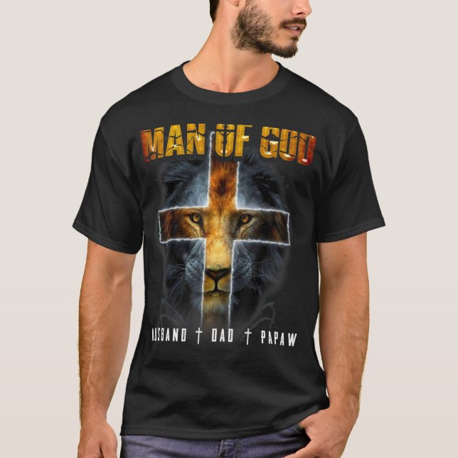 Camiseta Homem De Deus Marido Pai Papaw (Frente)