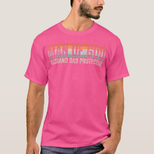Camiseta Homem de Deus Marido Pai Protetor Pai Cristão Gord