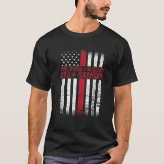 Camiseta Homem de Deus Pai Marido Vovô Bandeira Christian F