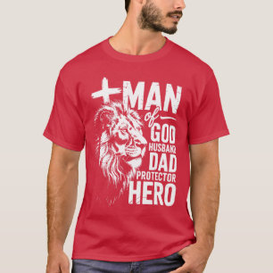 Camiseta Homem de Deus Pai Protetor Herói Pais Cristãos Dia