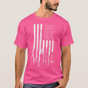 Camiseta Homem de Dia de os pais de Pesca de Bandeira Ameri