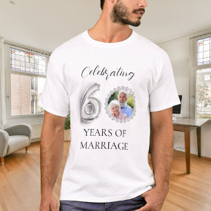 Camiseta Homem de diamantes de 60 anos de casamento