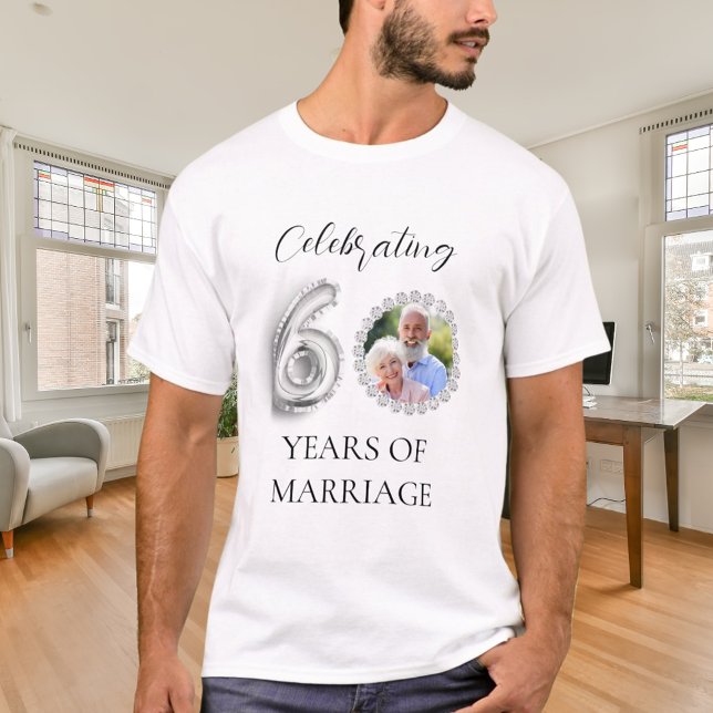 Camiseta Homem de diamantes de 60 anos de casamento (Criador carregado)