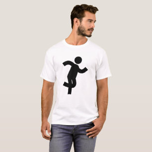 Camiseta Homem de Execução de Ícones Minimalistas Figura Íc