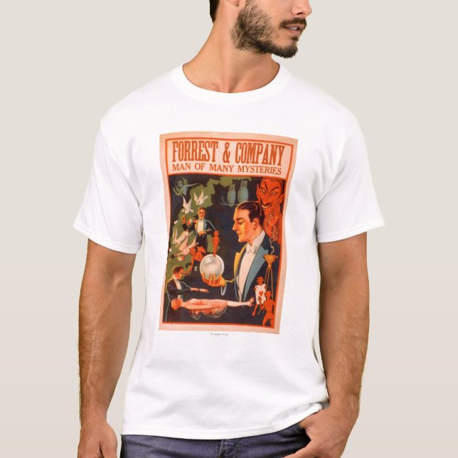 Camiseta Homem de Forrest & Empresa de muitos mistérios (Frente)