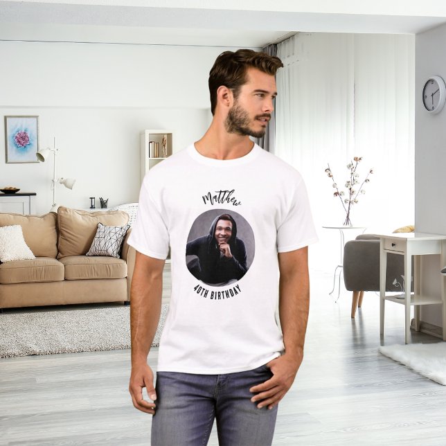 Camiseta Homem de fotografia de aniversário (Criador carregado)