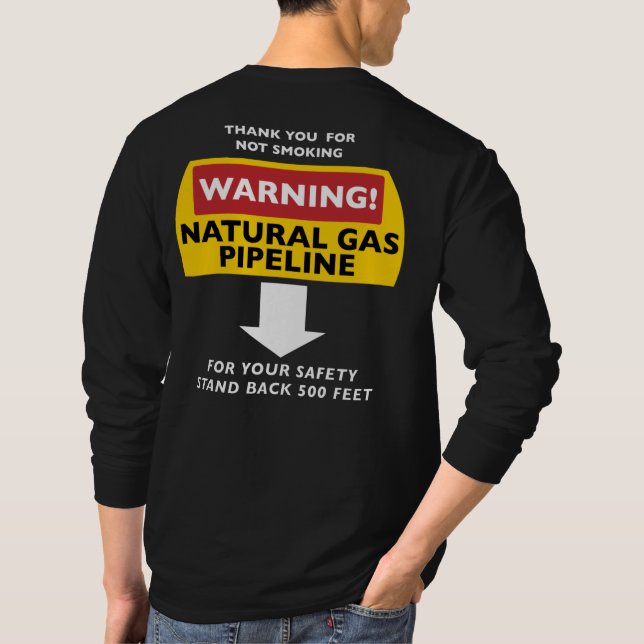 Camiseta Homem de Gás Natural - Afaste-se (Verso)