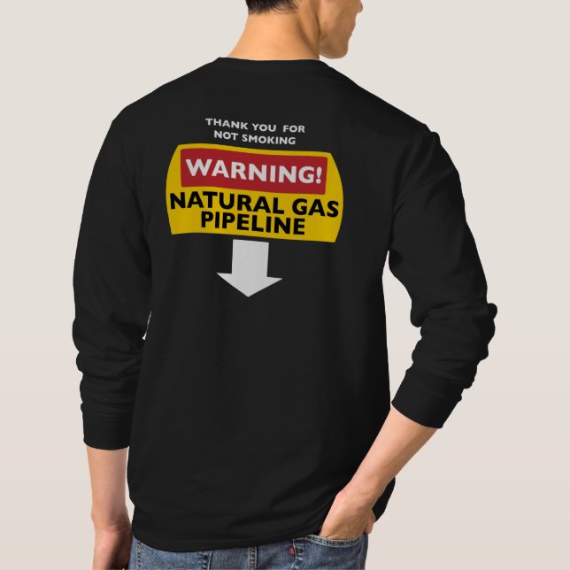 Camiseta Homem De Gás Natural - T De Lingança Longa (Verso)