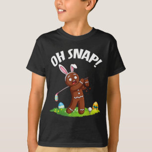 Camiseta Homem de Gengibre de Golfe de Páscoa Oh Snap Braço